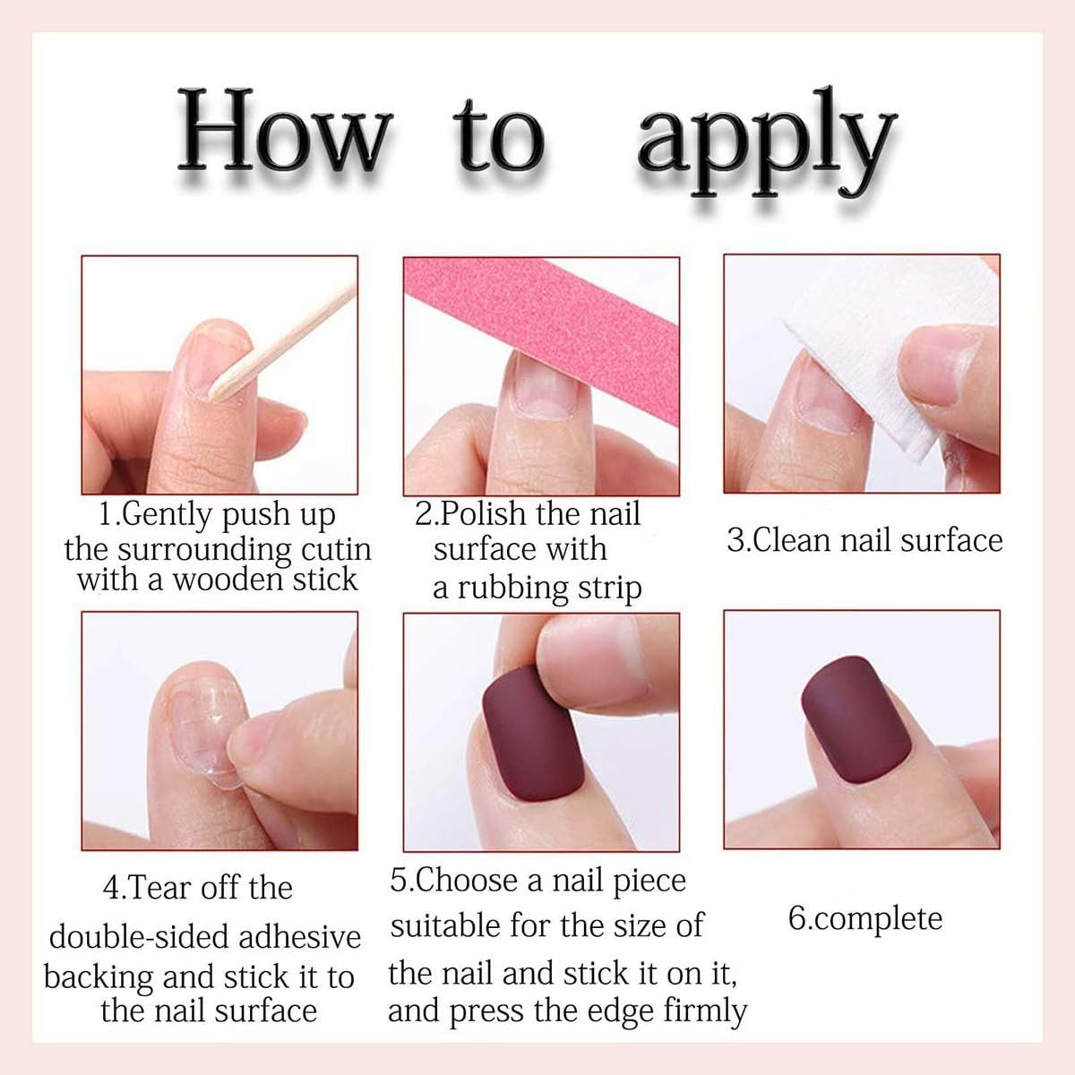 Press on Nails Glossy Fake Nails Fall False Nails Full Cover Glue on Nails for Women 24PCS