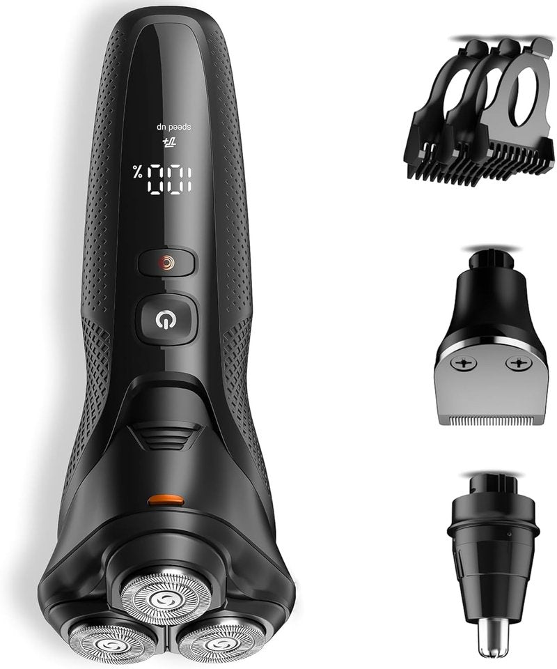 3-in-1 Shaver for Beard/Nose/Sideburns - IPX7 Waterproof Travel Kit