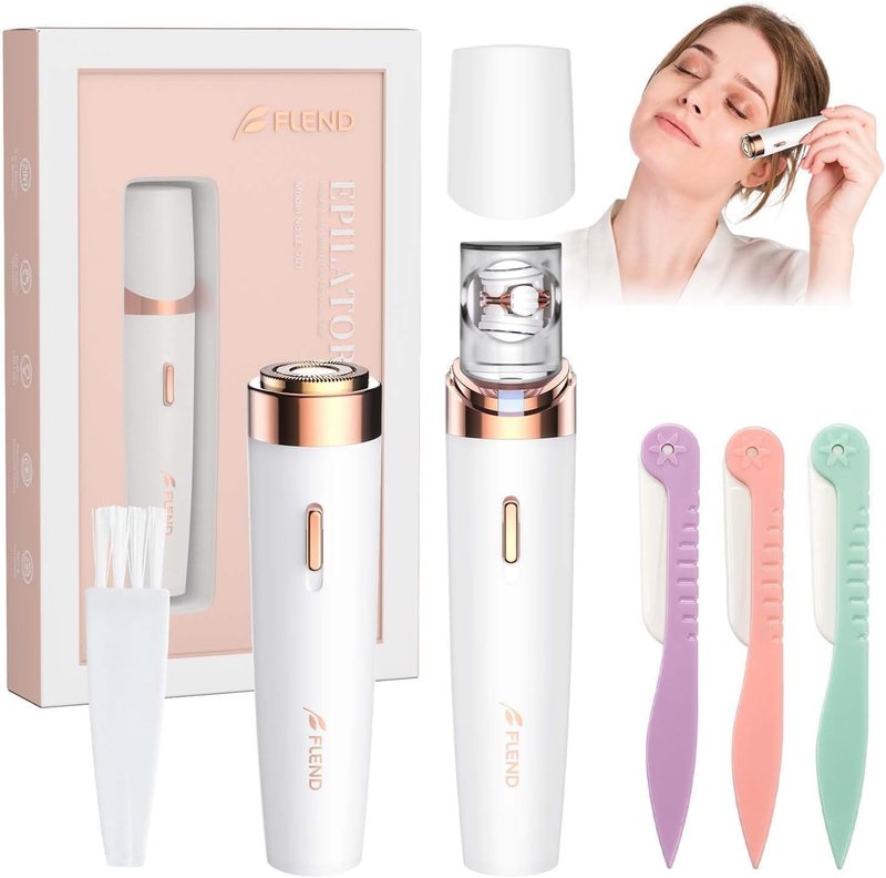 Epilator for Women, 2-in-1 Facial Hair Removal Epilator, Painless Designed Hair Remover with Built-in LED Light for Precision, Smooth Glide Hair Remover for Women Face Lips Chin Peach Fuzz
