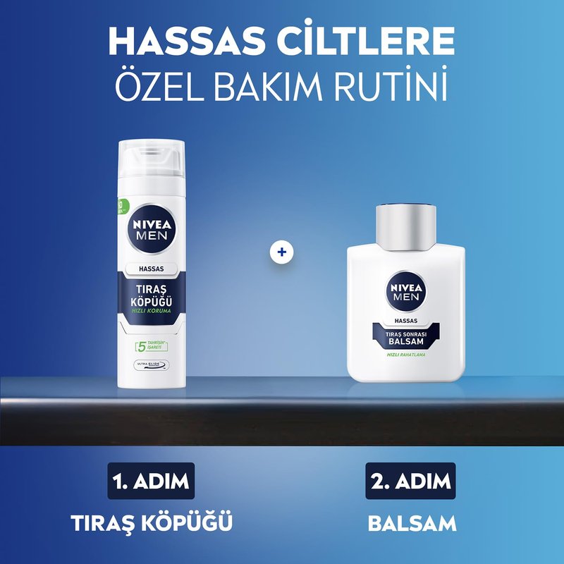 NIVEA MEN Shaving Foam For Sensitive Skin, 200 milliliters