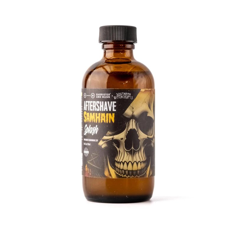 Barrister and Mann Aftershave Splash - Moisturizing & Nourishing for Beards Shave Balm Daily Moisturizer Soothes Face After Shaving Eliminates Razor Burn for A Silky Smooth Finish 3.5oz (Samhain)