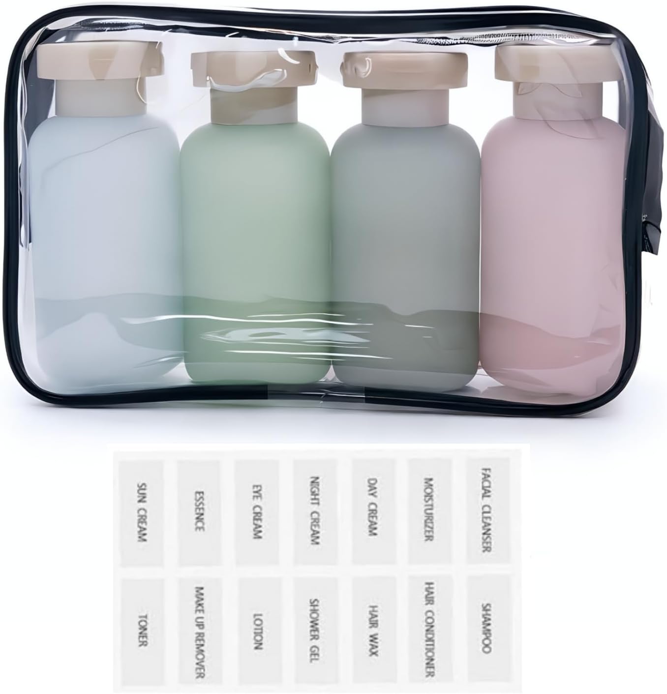 Travel Shampoo Bottles - Leak Proof Reusable Toiletry Containers | 3.4oz, 4-Pack, Garden Series