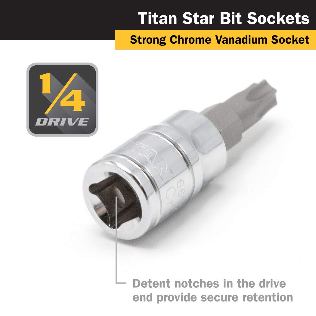 Titan 66930 1/4-Inch Drive x T30 Star Bit Socket