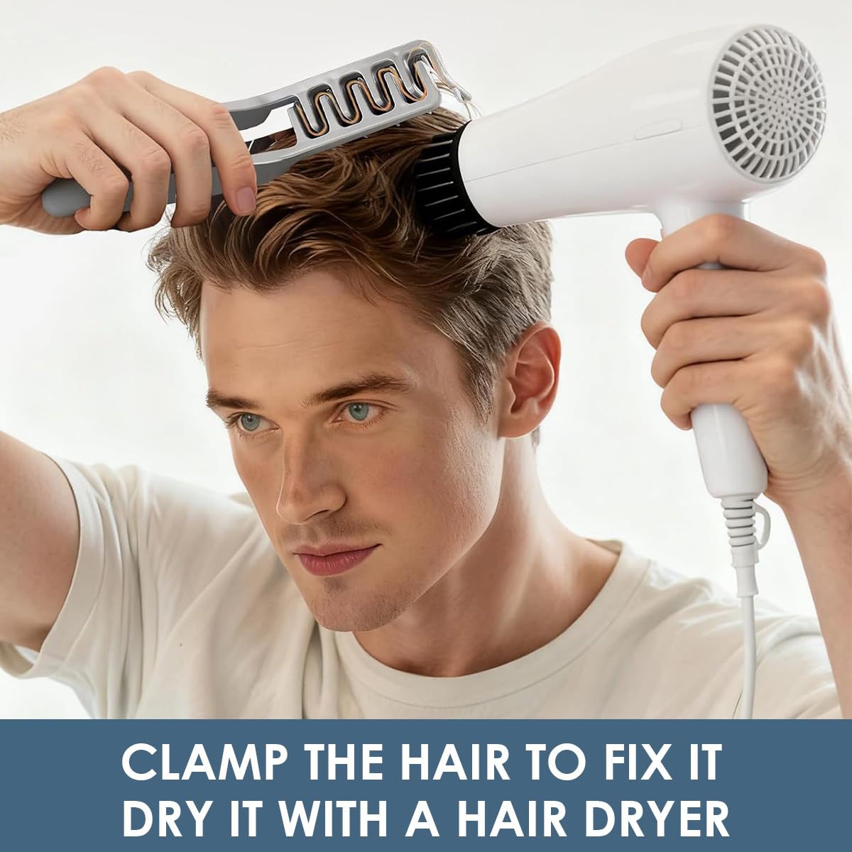Texture Comb, Voluminous Wide-Tooth Hair Comb for Maximum Root Lift, Dual Wide & Fine Tooth Texturizing Styling Comb, Non-Slip ABS Plastic Barber Tool for Men–Black