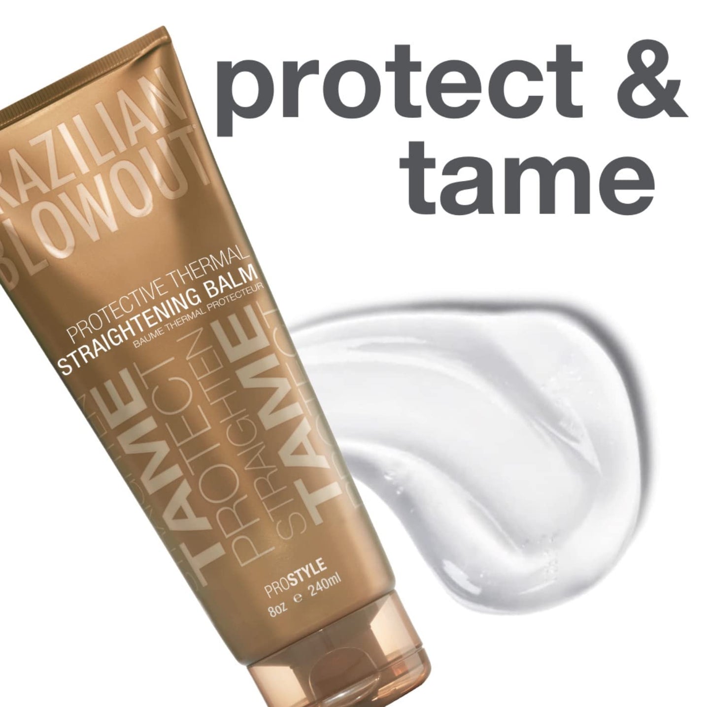 Brazilian Blowout Thermal Straightening Balm For Dry Frizzy Hair - Straightens, Protects Hair From Frizz and Heat