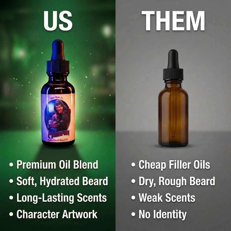 Fable Beard Co. Beard Oil - The Marksman, Crisp Pine & Warm Cedar Scented, Natural Beard Oil for Men with Jojoba & Argan Oils, Vitamin E, Beard Hair Softener, Made in USA (1 Fl Oz)