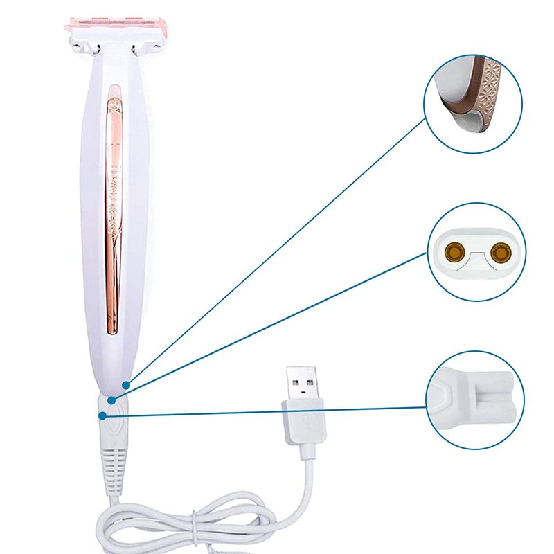 LinMei Shaver Charger Compatible with Finishing Touch Flawless Body Trimmer & Legs Hair Remover Electric Shaver USB Charging Cord with Cleaning Brush