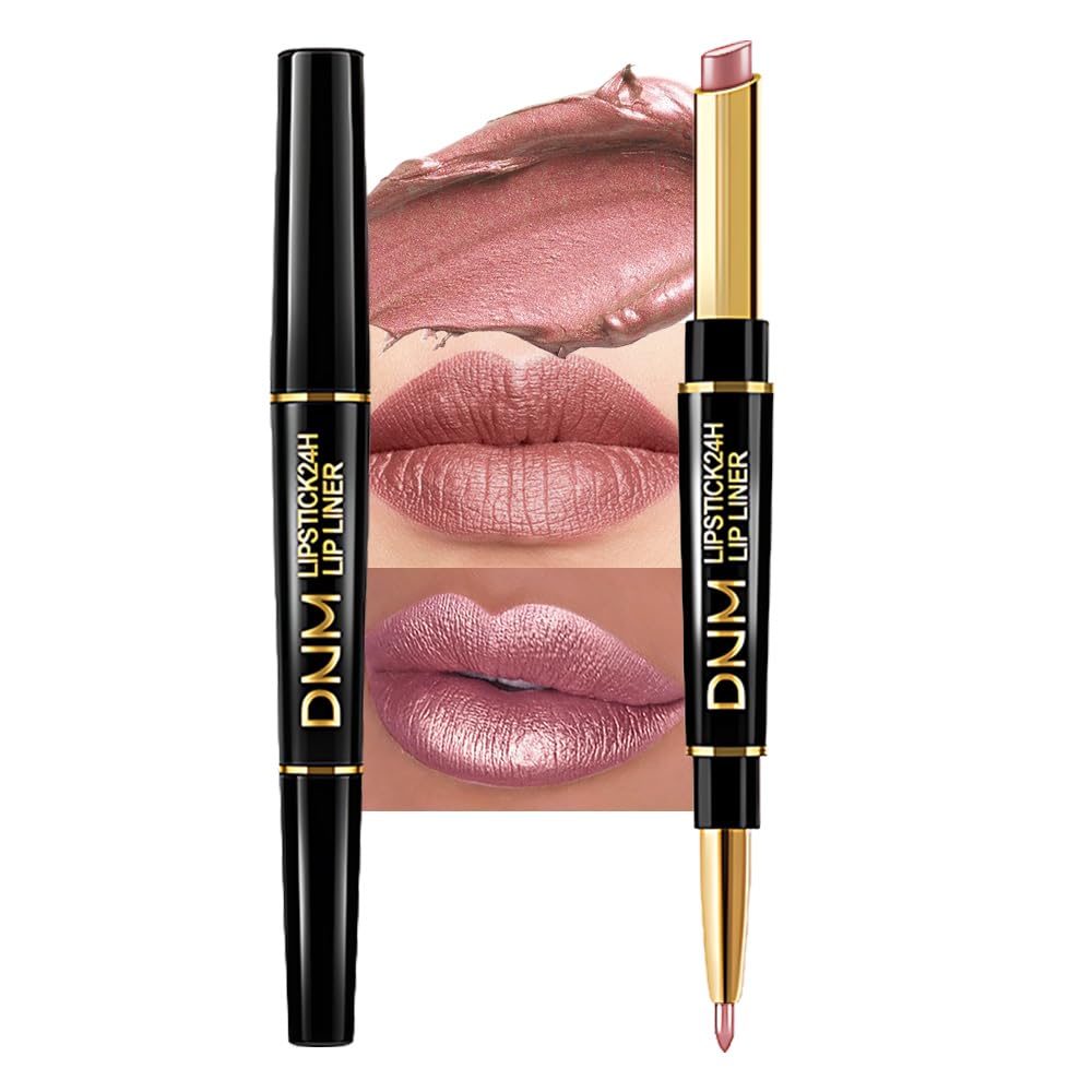 Chestnut Nude Brown Matte Lip Liner & Lipstick Set - Long Lasting, Waterproof, Smudge Proof | Antique Rose