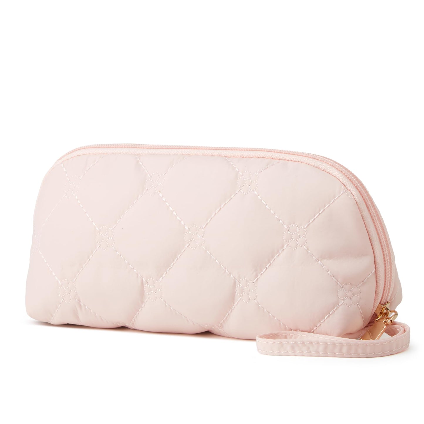 YTL Travel Makeup Bag, Puffer Cosmetic Bag for Women, Waterproof Puffy Padded Make Up Bags, Flat Open Portable Organizer Case Toiletry Bag Pouch Purse for Skincare, Brushes & Travel Essentials