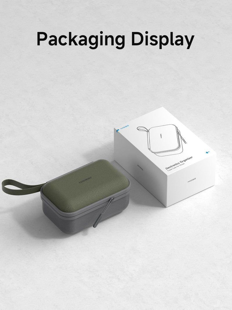 Hagibis Mouse Storage Case, Electronic Organizer Travel Bag, Portable Carry Case for Wireless Mouse Cable Charger Power Bank Hardshell (Green)