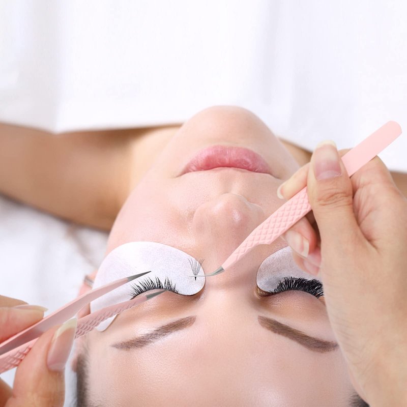 Eyelash Extension Tweezers FADLASH Volume Lash Tweezers Precision Curved Tip Lash Extension Tweezers Isolation & Volume Techniques Professional Application Tools