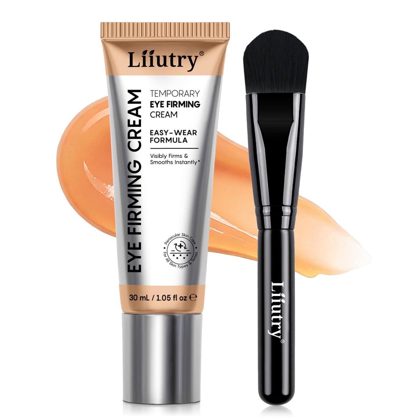 Buyourtaste Eye Cream with Brush for Eye Bags, Wrinkles, Puffiness, Fine Lines, Temporary Firming & Tightening Skin Care Treatment, Anti-Aging, Firming and Hydrating Triple Effect (30ml (Pack of 1))
