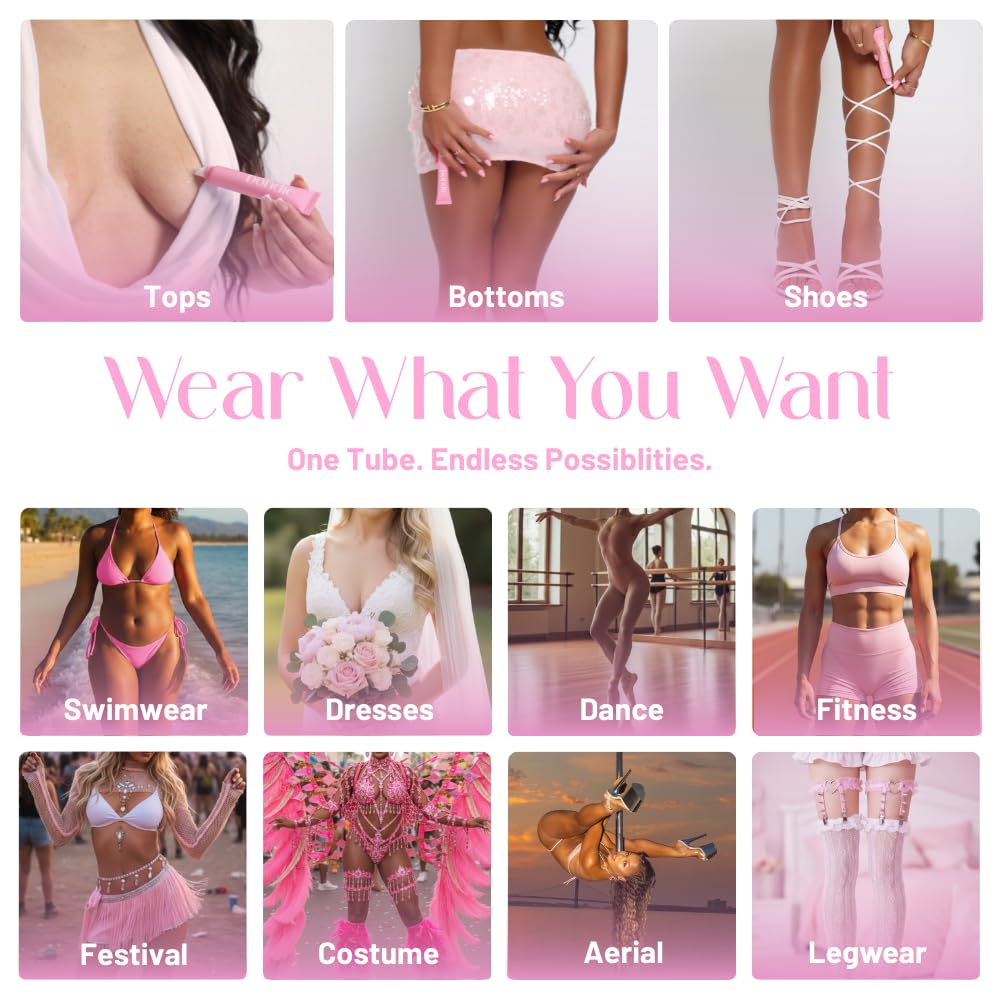 Liquid Body Adhesive | Fashion Tape for Strapless Dresses & Low-Cut Styles - Sweat-Proof, Fast-Drying - 20ml