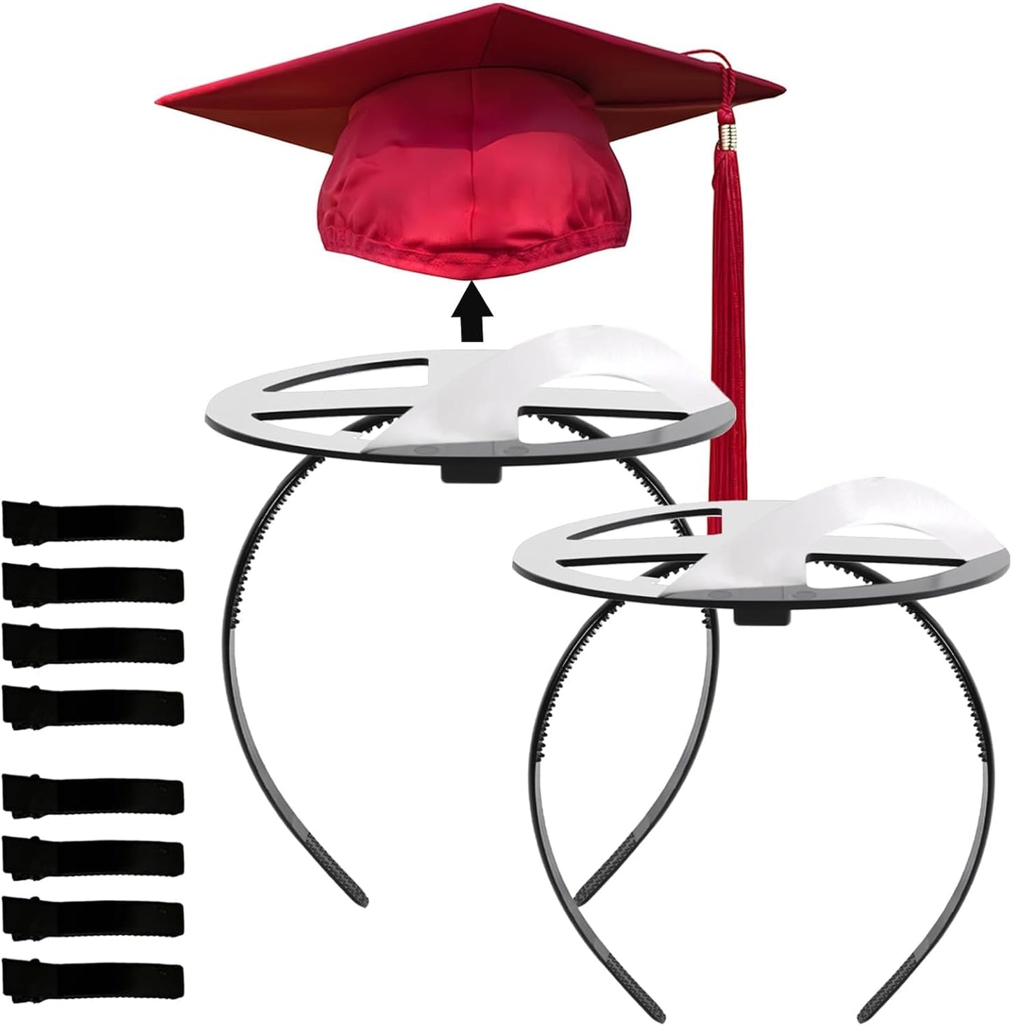 Graduation Cap Headband - Secure Hairstyle with 4 Hair Clips | Perfect for Graduates & Students