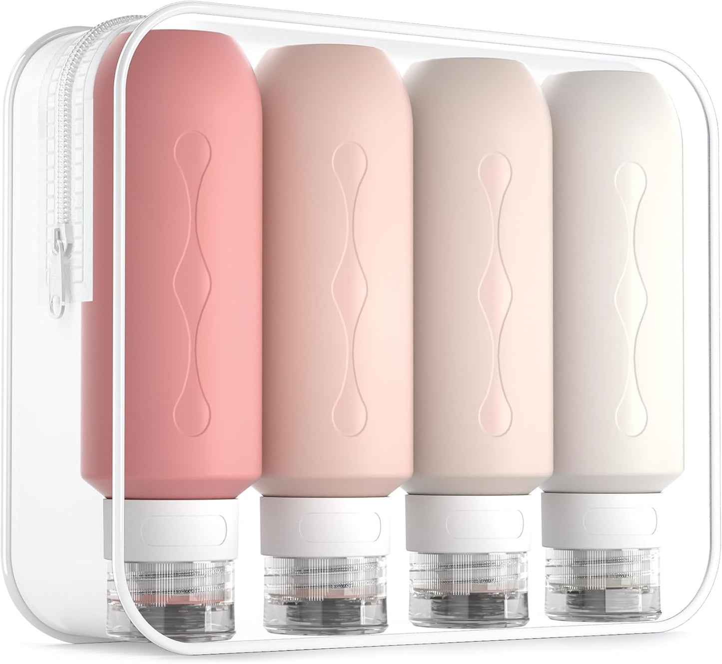 Travel Bottles for Toiletries - TSA Approved 3oz Leak-Proof Containers | BPA-Free Refillable Liquid Accessories (4 Pack)