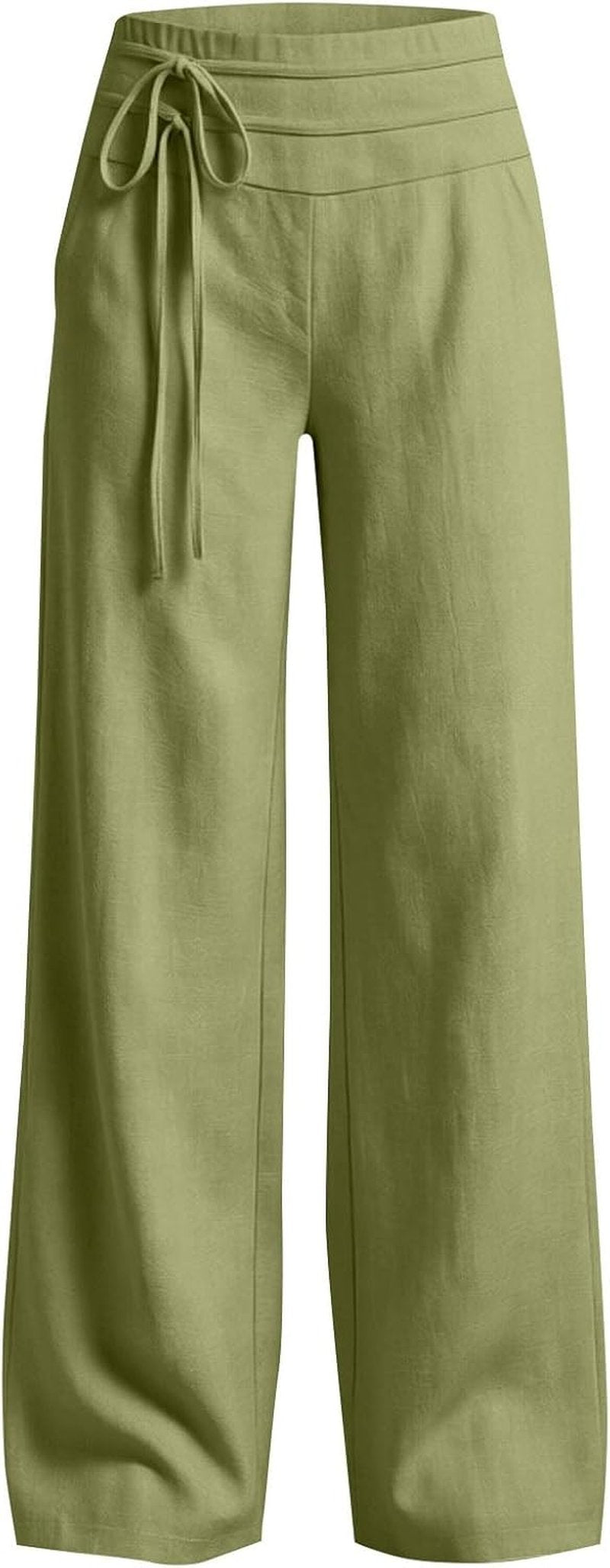 Wide Leg Linen Pants for Women - Loose Flowy Palazzo Trousers | Summer Beach Vacation Outfit
