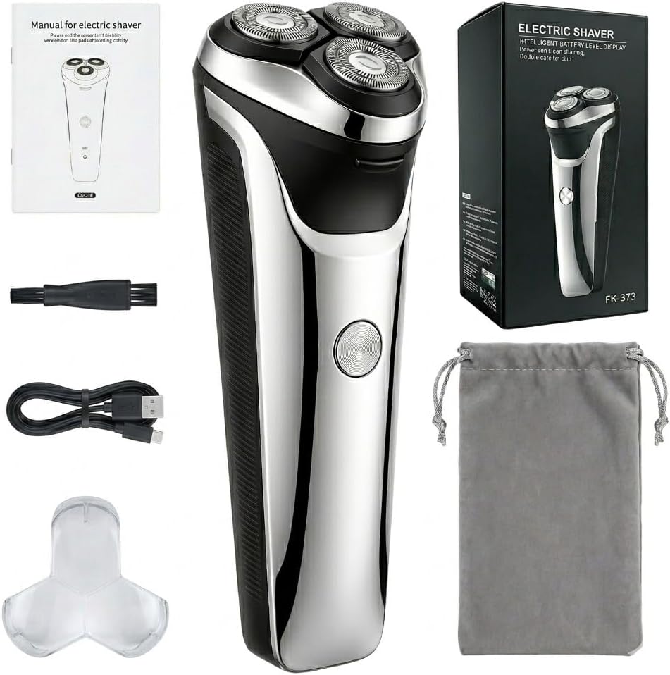 Electric Razor for Men - USB-C Rechargeable Wet & Dry Shaver with Pop-Up Trimmer | Black Travel Case Included