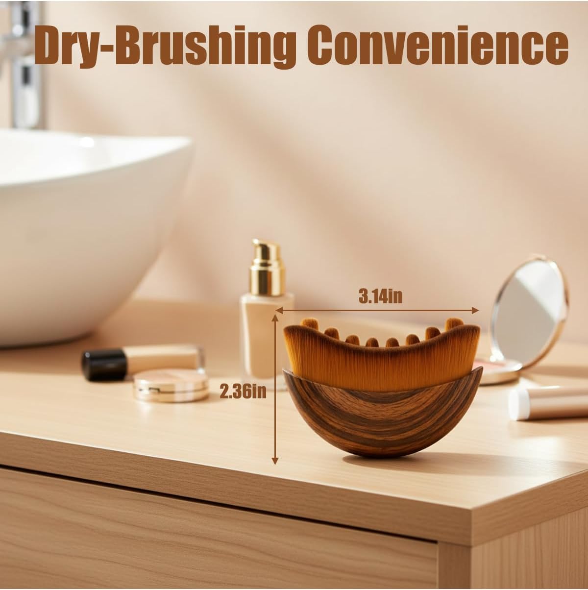 Lymphatic Contour Face Brush - Organic Facial Drainage Tool for Puffiness Relief | Ergonomic Design, 1 Piece