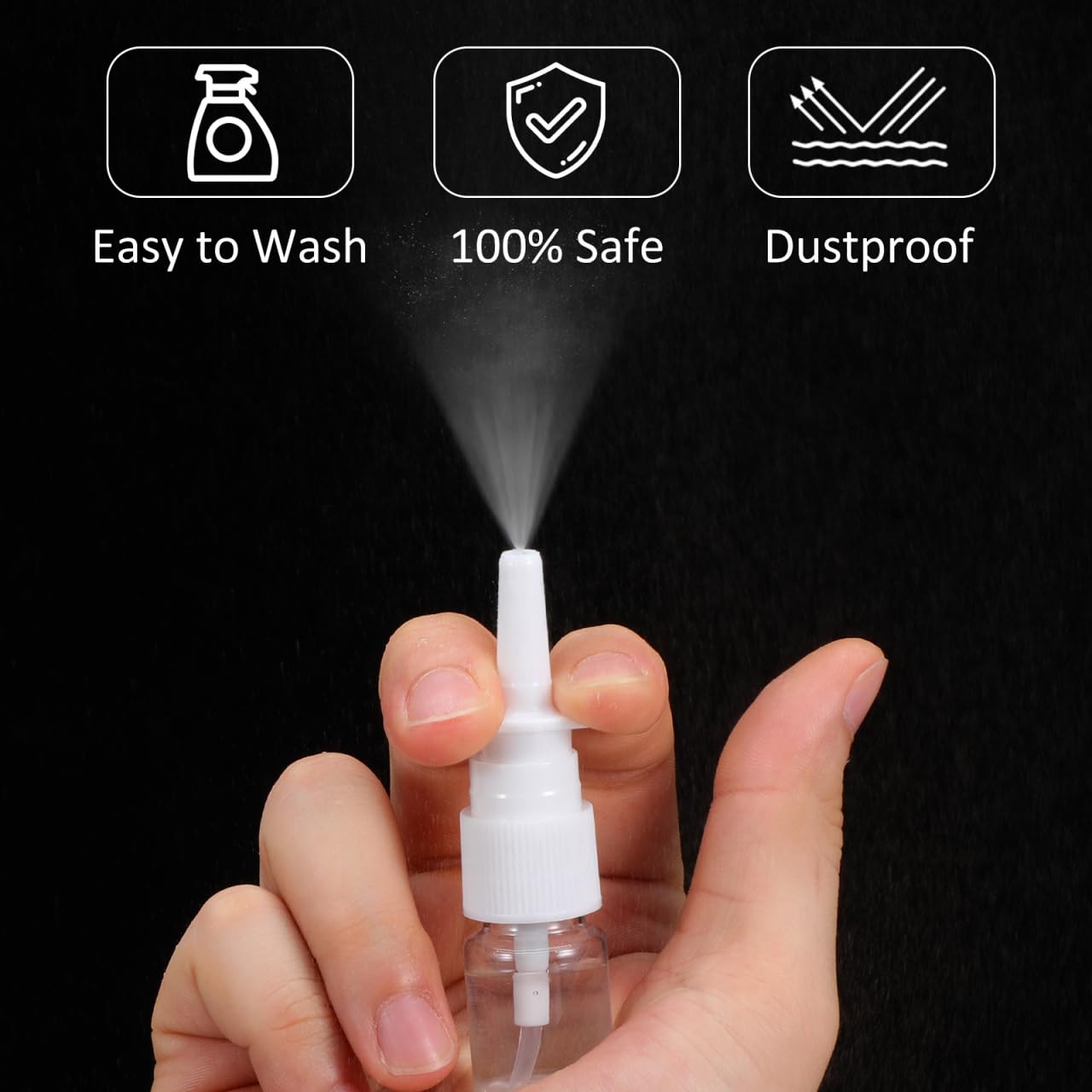 iplusmile 20pcs Nasal Spray Bottles 5ML 0.17OZ Fine Mist Sprayers Empty Refillable Atomizers for Saline Applications Sinus Rinse and Skincare Portable Travel Size Container
