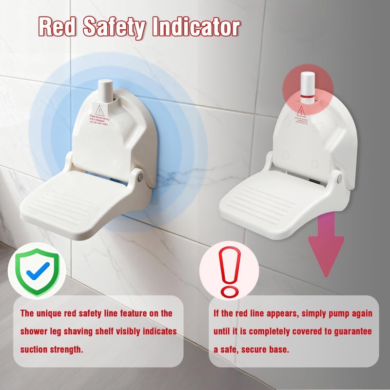 Shower Foot Rest for Shaving Legs, Foldable Step Foot Rest Tool Stand to Shave Legs, Anti-Slip Shower Ledge Leg Shaving Shelf, Suitable for RV Bathroom,Easy to Carry While Traveling