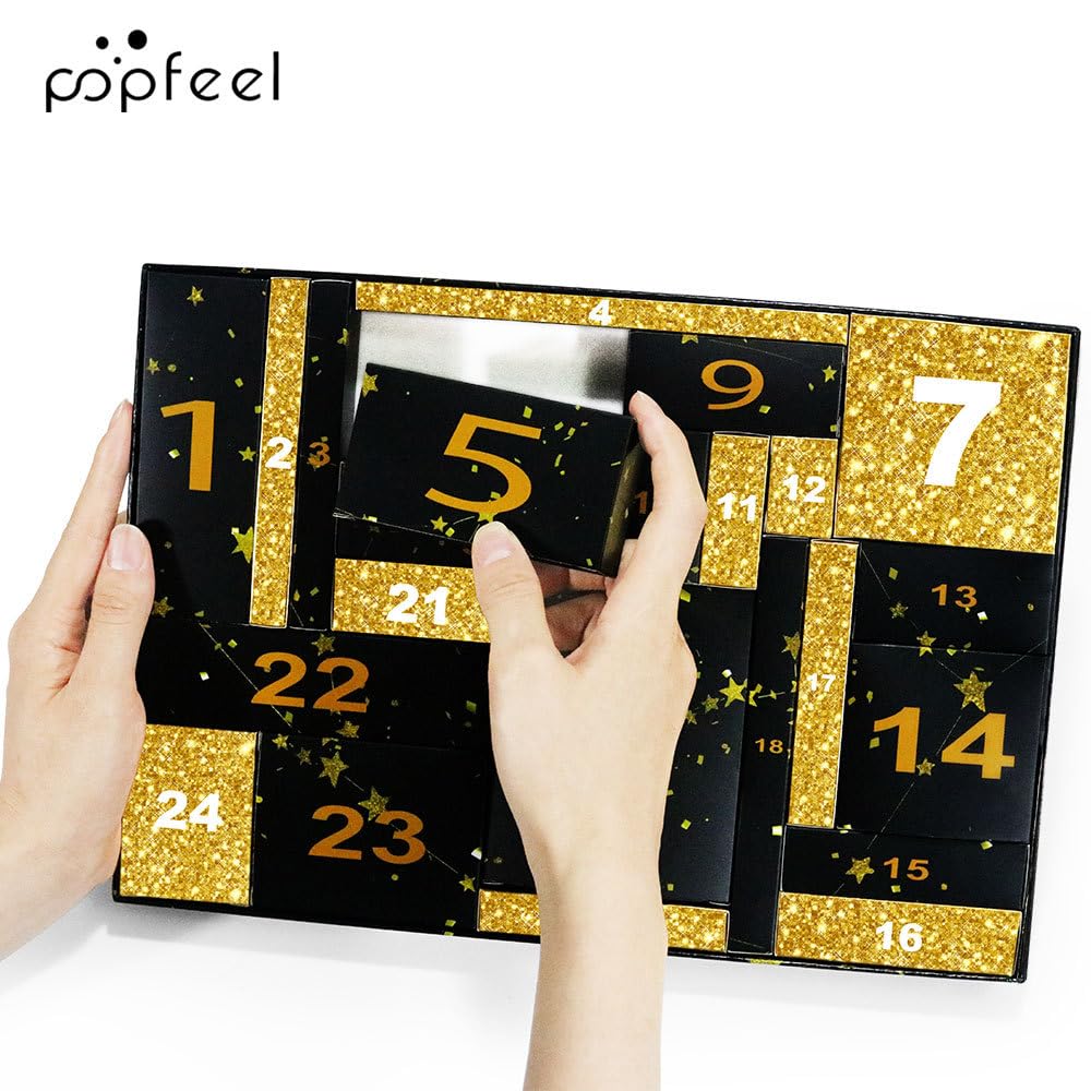 Golden Makeup Set - 24-Day Countdown Calendar for Birthdays & Valentine's Day | Perfect Gift Box for Teen Girls & Women