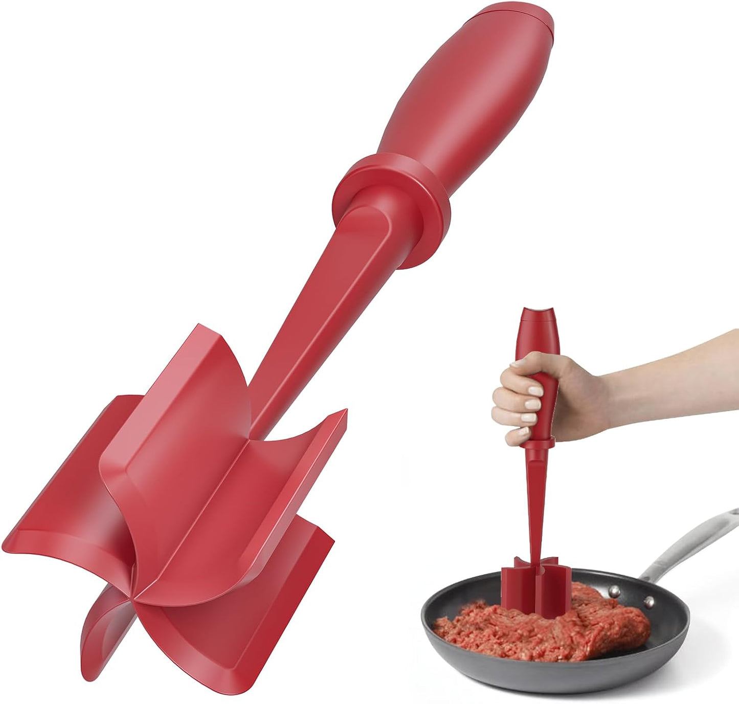 Meat Chopper - Premium Hamburger Grinder & Heat Resistant Smasher for Ground Beef | Black