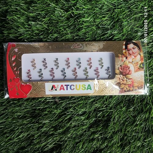 Multicolored Indian Bindi Set for Women - Bridal, Party, Traditional Face Jewels