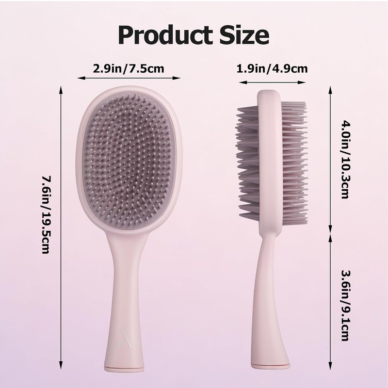 Detangler Brush - 2-in-1 Hair Brush & Scalp Massager for All Hair Types | Soft Silicone, Wet & Dry Use
