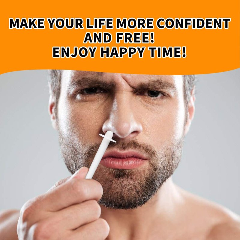 Nose Hair Removal - Wax Kit for Men and Women with 50g, 20 Applicators, 10 Pods, 1 Measuring Cup, 8 Moustache Stencils