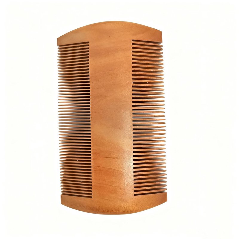 Wooden Beard Comb with Dual Fine & Coarse Teeth - Ideal for Applying Balms & Oils, Pocket-sized Comb for Beards & Mustaches