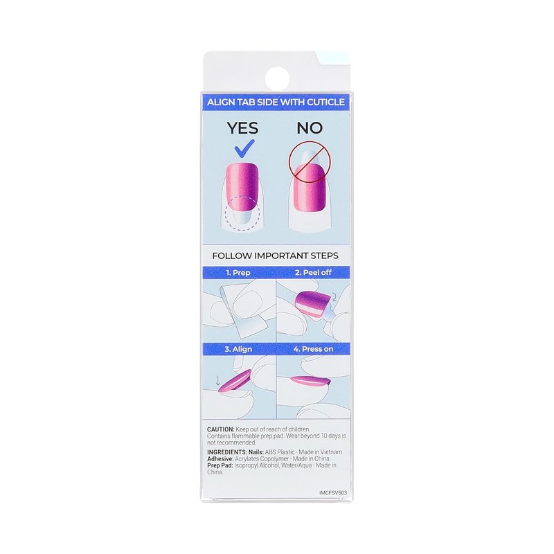 Kiss Impress No Glue Mani Press On Nails - Velvet Romance Purple | Short Squoval Shape, 30 Nails & Accessories