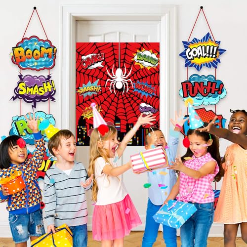 Spider-Themed Party Game for Kids - Pin the Sticker Fun