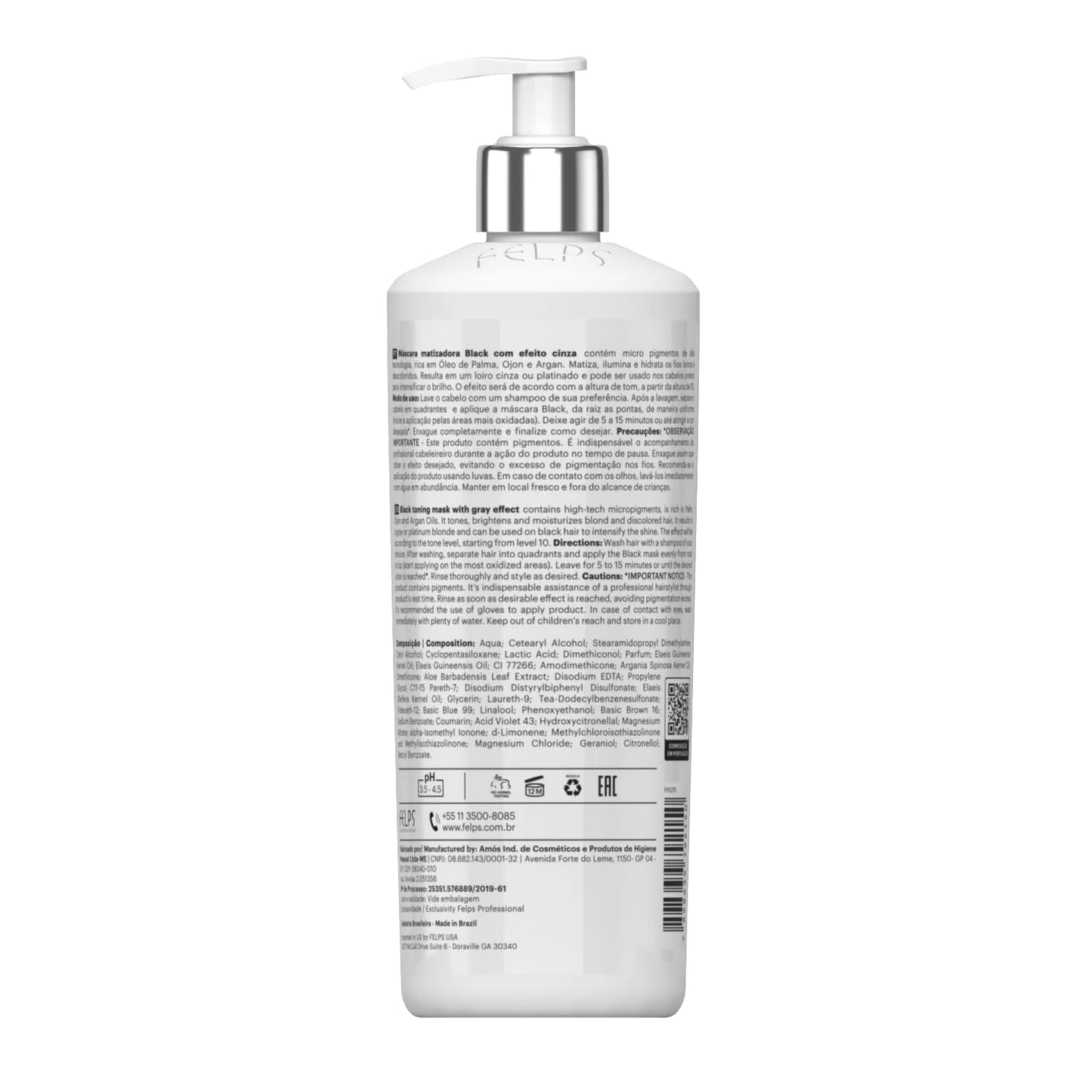 Felps Professional XColor Magic Clay - 4K Black Mattifying Tonalizer Mask | 500ml/17.6oz
