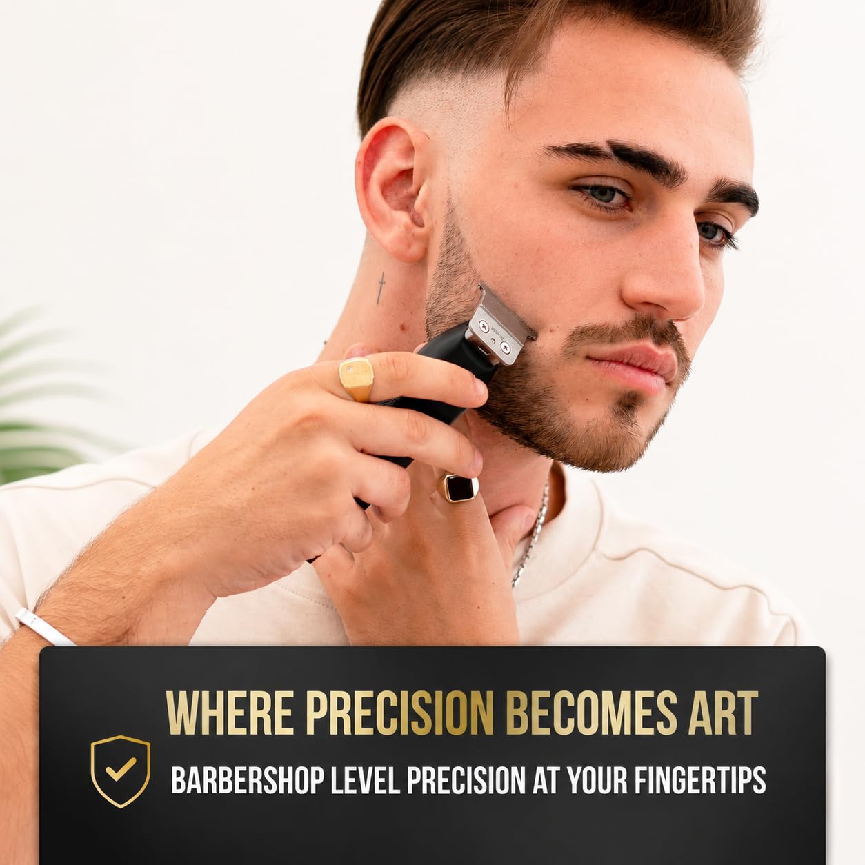 Novah® Professional Hair Clippers for Men, Professional Barber Clippers and Trimmer Set, Mens Cordless Hair Clipper for Barbers Haircut Kit Fade