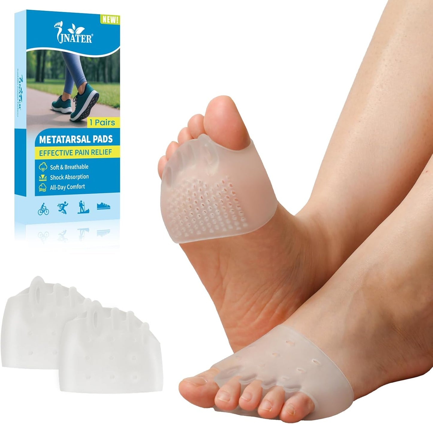 Toe Separators & Metatarsal Pads - 8 Pcs Gel Toe Spacers for Pain Relief | Soft Cushions for Metatarsalgia & Morton's Neuroma