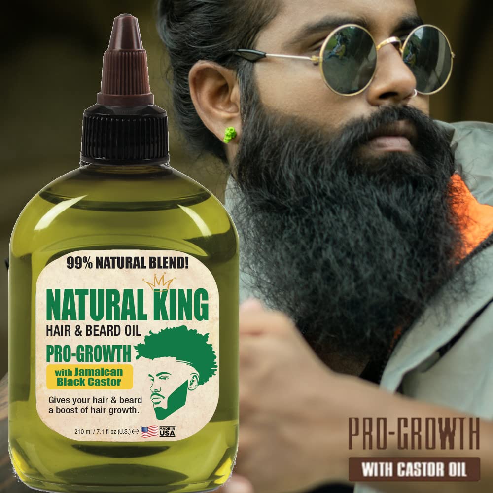 Natural King Jamaican Black Castor Shampoo(33.8 oz) and Pro-Growth Hair & Beard Oil (7.1 oz) Set for Nourishing Hair Growth