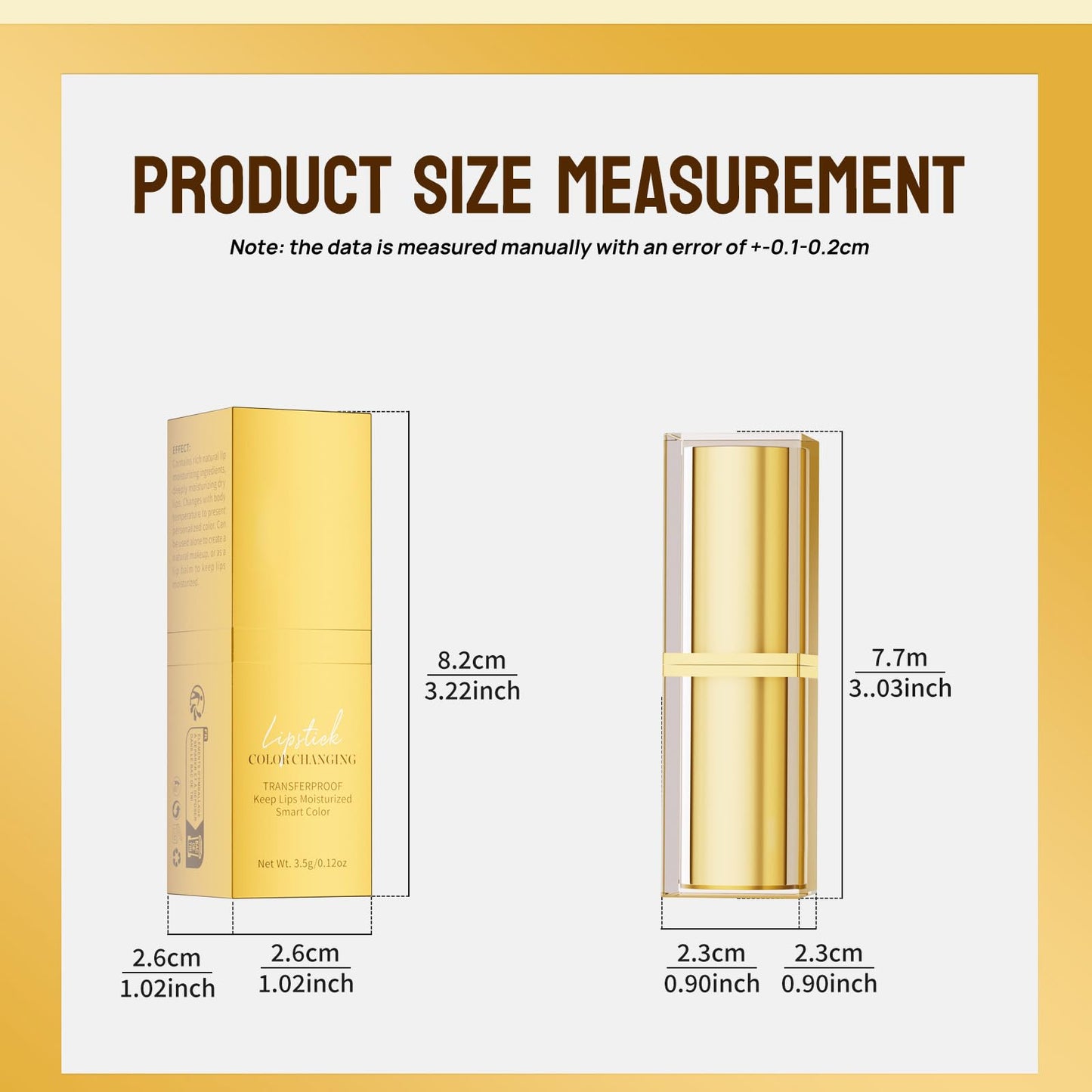 DENESTUP Color Changing Lipstick, Clear Lipstick Gold Foil Crystal Ph Adjusting Lip Stick, Color Changing Ph Lip Balm, True Tone Ph Adjusting Lipsticks for Women