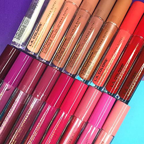 L.A. COLORS High Shine Shea Butter Lip Gloss Set - Amplify CLG946, Pack of 2