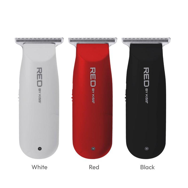 Red by Kiss Hair Clipper, Mini Cordless Hair Trimmer, Long Lasting Hair Cutting Kit, USB-C Rechargeable Haircut Beard Trimming Clippers for Men Women Kids, Portable Grooming Kit (Black)