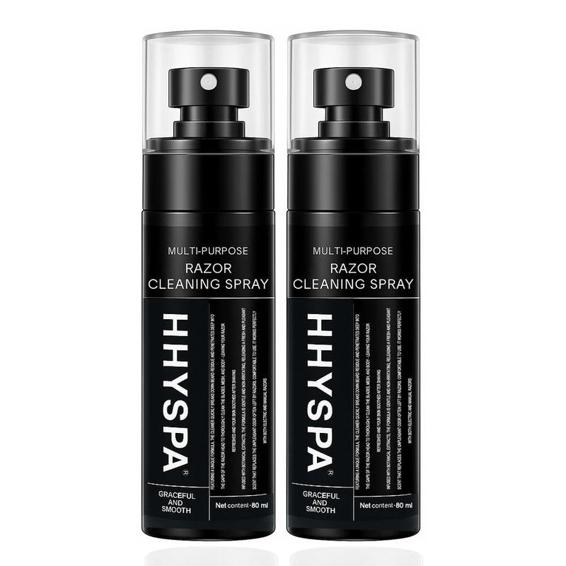Electric Shaver Cleaning Spray, Deodorizing and Anti-Rust Razor Cleaner with Fresh Scent, Quick-Dry Blade Cleaning Spray for Razors, Trimmers, and Grooming Tools - 2pcs
