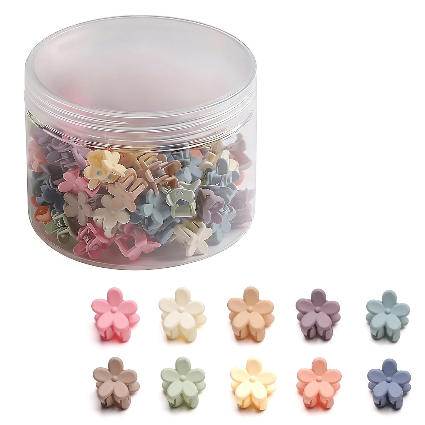 Mini Flower Hair Clips - 100 Pcs Cute Claw Pins for Toddlers, Girls & Teens | Perfect Hair Accessories