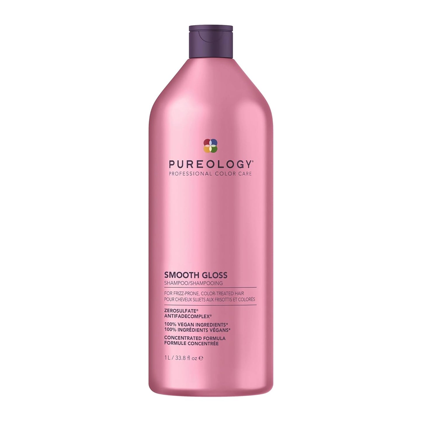 Pureology Smooth Gloss Shampoo - Sulfate-Free Frizz Control & Humidity Protection | Adds Shine for Color-Treated Hair