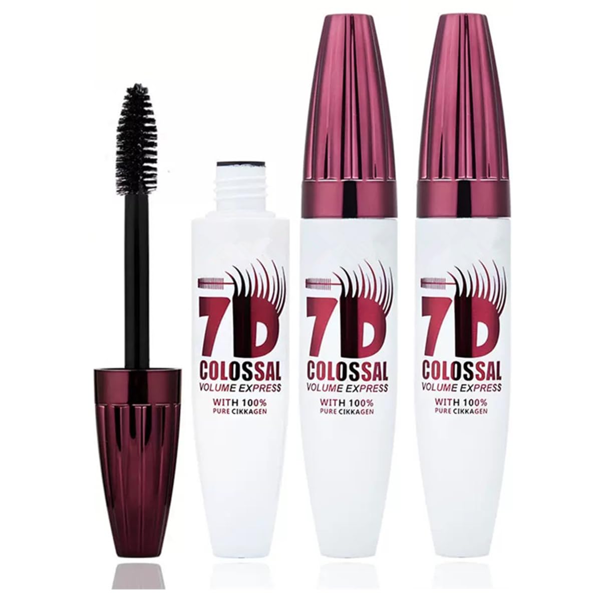 7D Waterproof Volume Mascara - Black Lengthening & Thickening Formula for Softer, Fuller Lashes | Long-Lasting Natural Curl