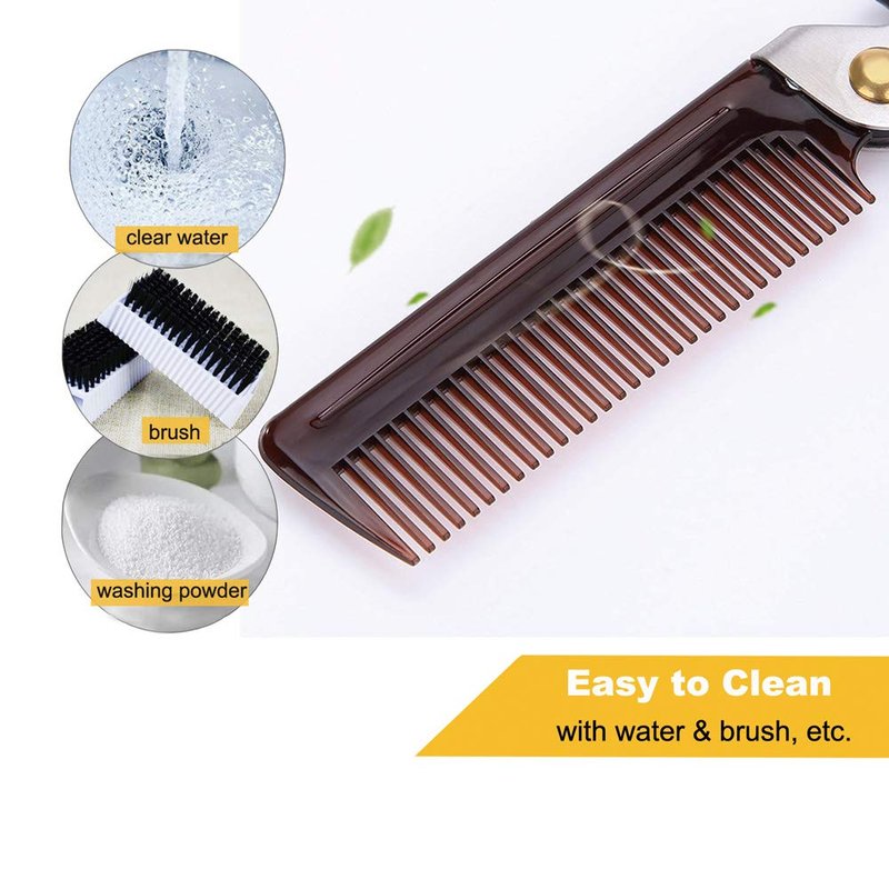 Stainless Steel Folding Comb, Pocket Comb for Men and Women, Silver