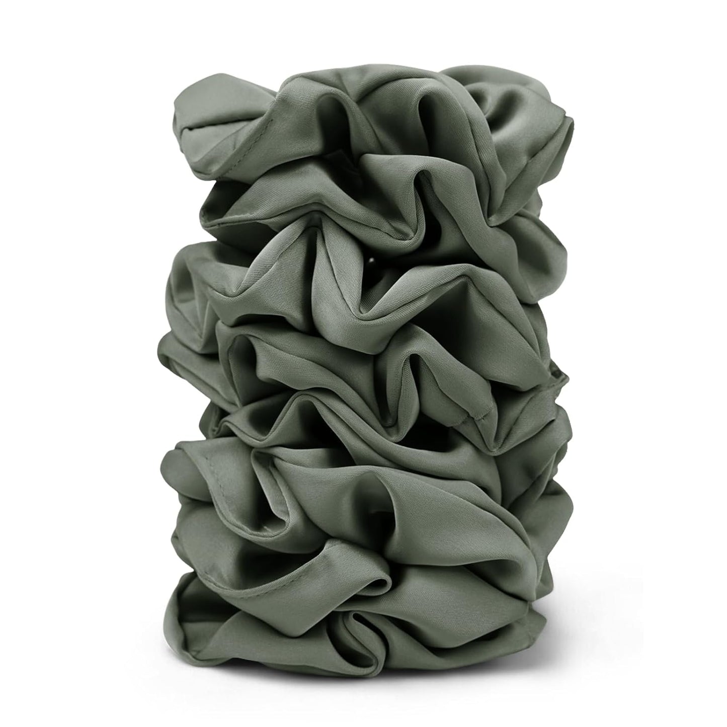 Satin Scrunchies for Women - 8PCS Black Silk Hair Ties | No-Crease, Frizz-Free Gentle Elastic Bands for All Hair Types