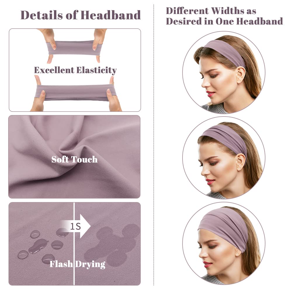Wide Non-Slip Headbands for Women - 12 PCS Fabric Hair Accessories | Stylish & Comfortable