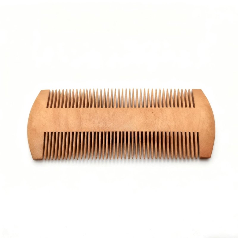 Premium Wooden Beard Comb with Dual Fine & Coarse Teeth, Ideal for Applying Balms & Oils, Pocket-Sized Design for Beards & Mustaches