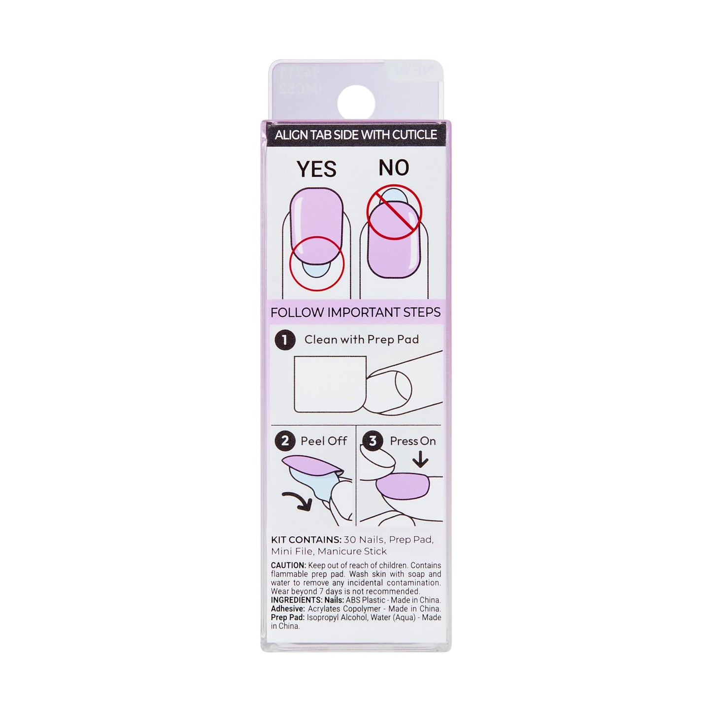 Impress Color Ombre Press On Nails, 'Take A Chance', Purple, Short Oval, PureFit Technology, Patented Super Hold Adhesive, Chip Proof, Smudge Proof, Mini Nail File, Manicure Stick & 30 Fake Nails