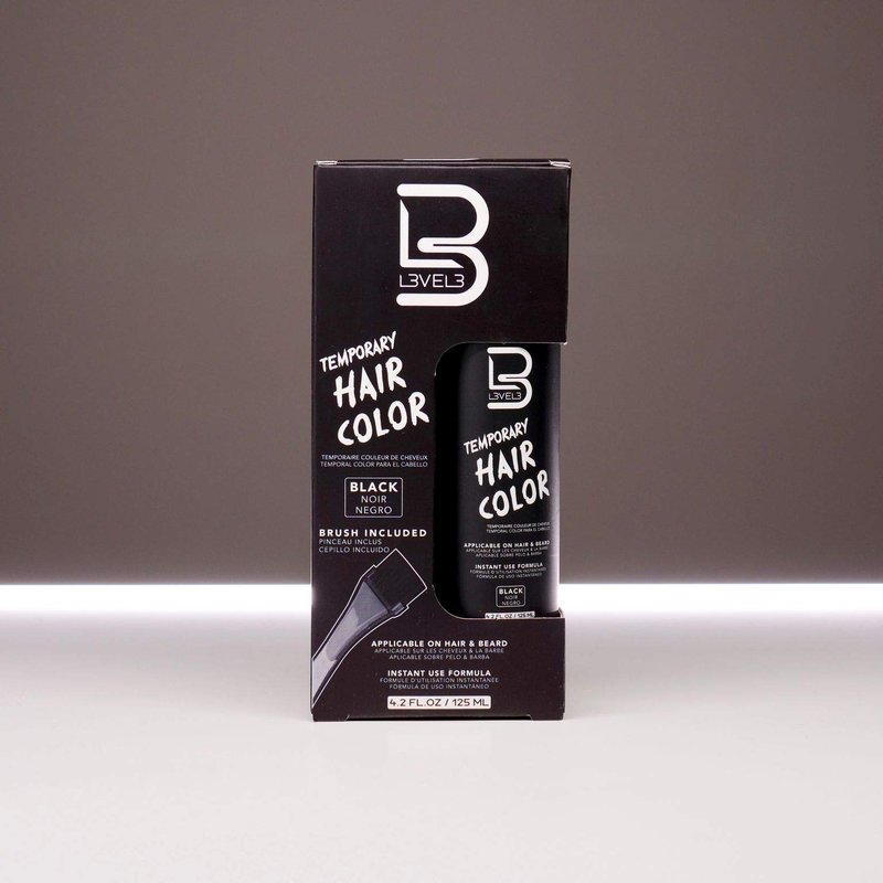 L3 - Temporary Beard Color - Full Beard in Minutes - Easy to Apply and No Mixing Required - Level 3 Natural Looking Black Dye