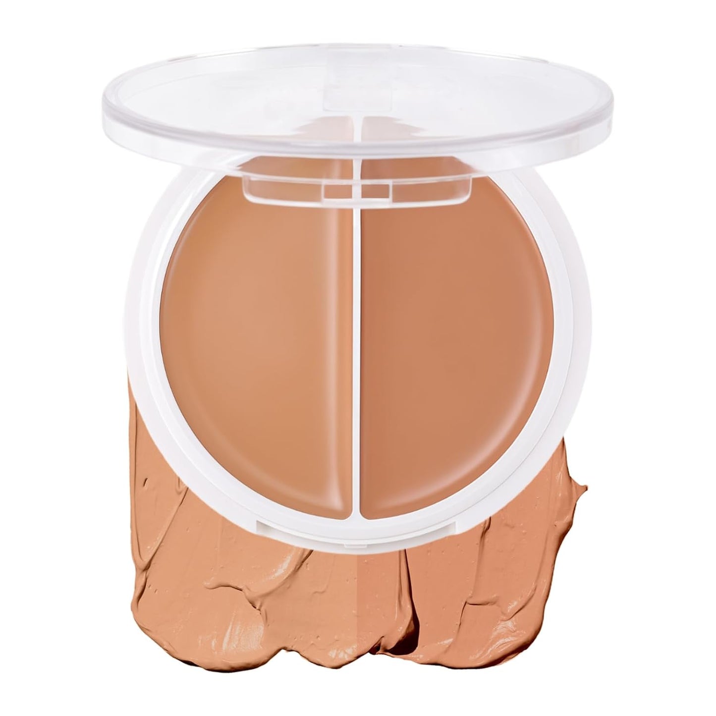 Dual-Toned Cream Foundation - Flawless Finish & Full Coverage Makeup | Waterproof, Blendable, Creamy Texture, Shade 04